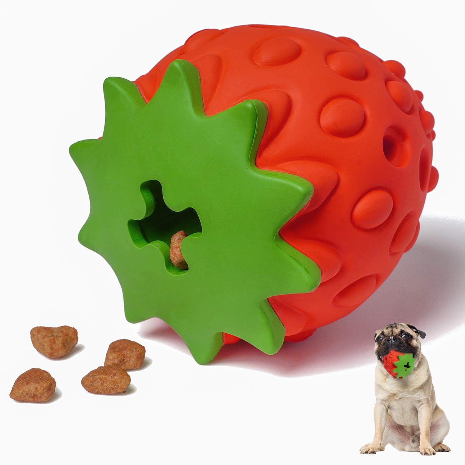 611-f0rkBL._AC_SL1500_.jpg Dog Rubber Chew Toys,Treat Food Dispensing Toy Puzzle Toys Ball - Image 1