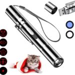 Pet Cat Laser Toy,  Rechargeable Handheld Pointer, 5 Red Laser Patterns, Suitable Indoor Interaction with Cats or Dogs