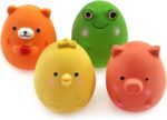 4PCS 2.4'' Squeak Latex Puppy Toy Funny Animal Sets Pet Interactive Play for Small Dog Assorted Color