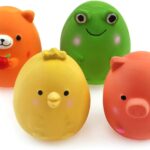4PCS 2.4'' Squeak Latex Puppy Toy Funny Animal Sets Pet Interactive Play for Small Dog Assorted Color