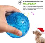 Dog Squeaky Ball, Pet Squeak Chew Bouncy Rubber Toy Balls for Small Medium Dogs Indestructible Exercise Training Playing (3 Balls) - Image 2
