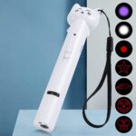 Laser Pointer Interative Cat Toy for Cats to Chase, Rechargeable Red Laser Light Pointer Exercises Training Tool for Kittens Cats Dogs (White) - Image 2