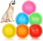 6 Pack 2.5” Squeaky Dog Toy Balls, Floating Dog Pool Balls, Spiky Dog Balls, Durable Interactive Fetch Toys for Puppy, Dog Chew Toys for Teething (2.5"", Small Dog), Set of 6