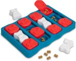 Dog Brick Dog Puzzle Interactive Treat Puzzle Dog Enrichment Dog Toy, Level 2 Intermediate, Blue