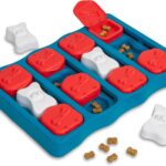 Dog Brick Dog Puzzle Interactive Treat Puzzle Dog Enrichment Dog Toy, Level 2 Intermediate, Blue