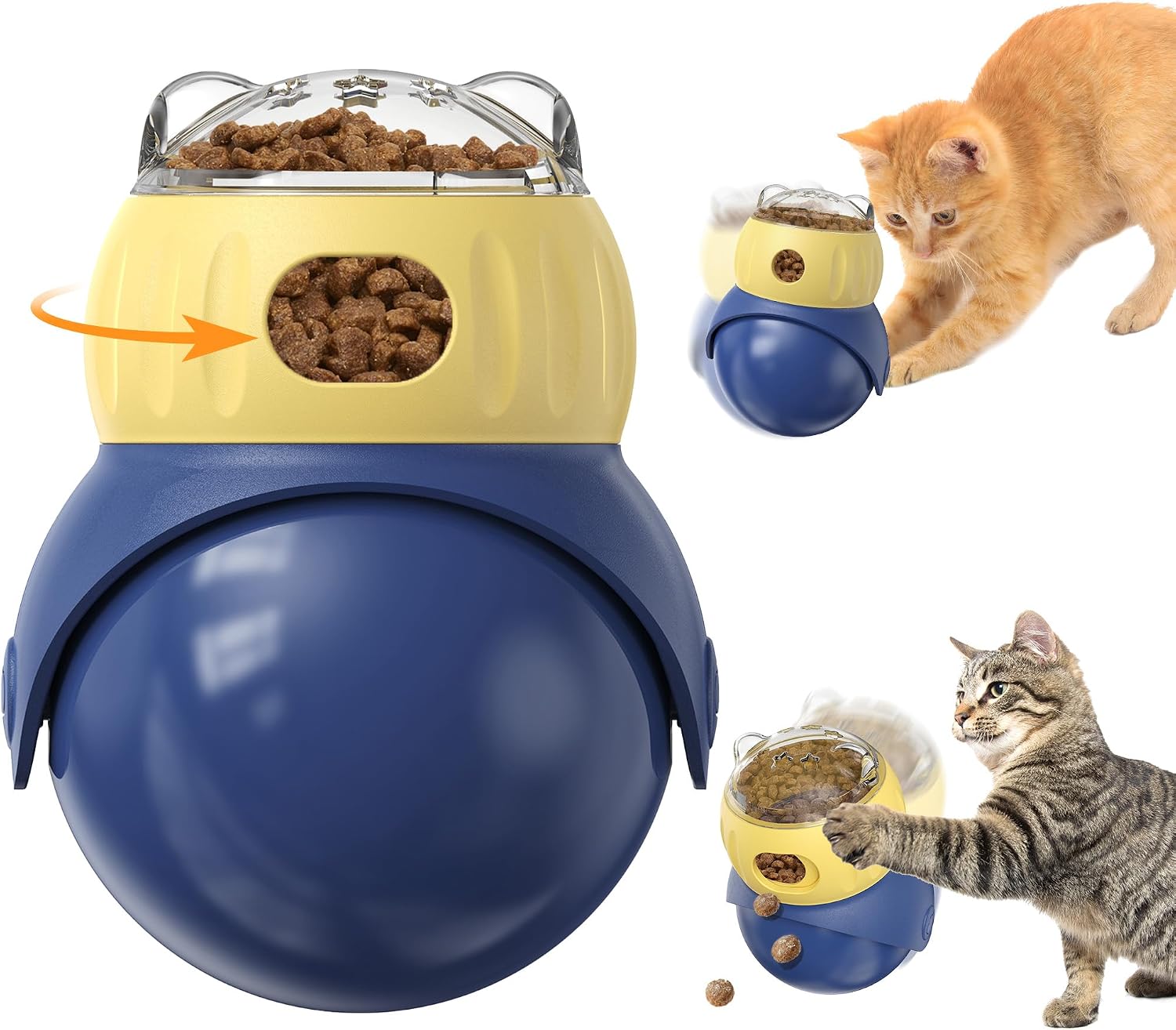 71r5wB6k5XL._AC_SL1500_.jpg Cat Interactive Puzzle Toy, Adjustable Treat Dispenser - Image 1