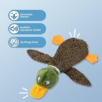 Best Pet Supplies 2-in-1 Stuffless Squeaky Dog Toys with Soft, Durable Fabric for Small, Medium, and Large Pets, No Stuffing for Indoor Play, Supports Active Biting and Play - 1Wild Duck, Small - Image 2