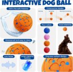 Dog Balls: Interactive Dog Ball Auto Rolling - Interactive Dog Toys for Aggressive Chewers - Bouncy & Throwable,  Rechargeable, Washable, for Small & Medium & Large Dogs – Orange - Image 2