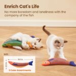 Cat Toys Saury Fish, 3 Pack, Catnip Crinkle Sound, Soft and Durable, Interactive Ki Kicker for Indoor Kitty Exercise 9.4 Inches for All Breeds - Image 2